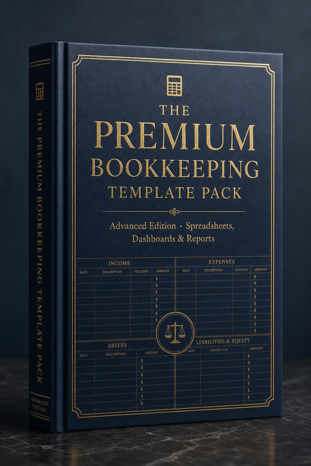 The Premium Bookkeeping Template Pack book cover